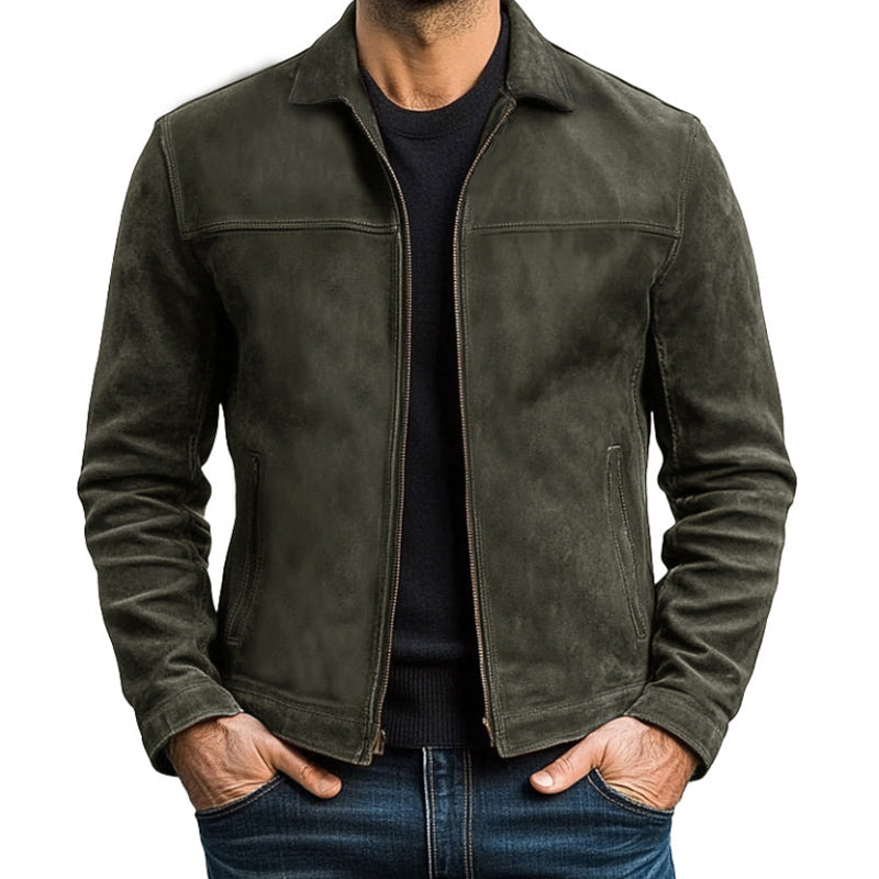Mens Classic Zipper Leather Jacket