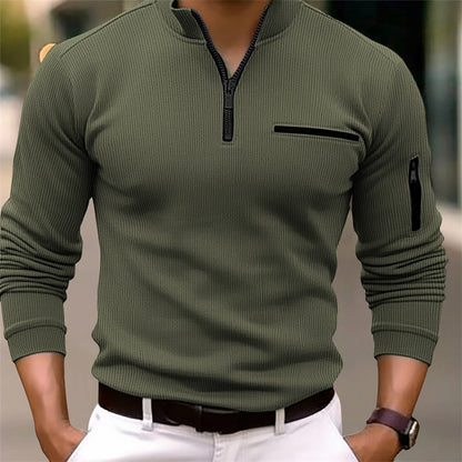 Zip-Neck Textured Knit