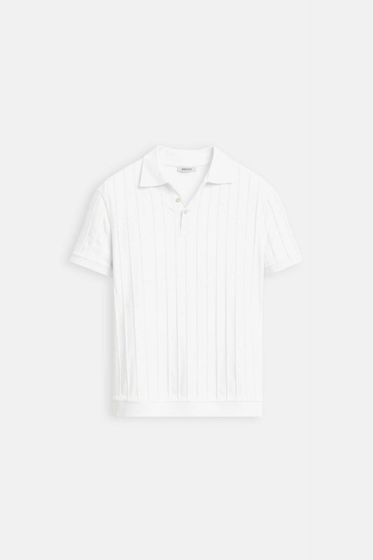Old Money Vertical Striped Chic Button Up Polo T-Shirt