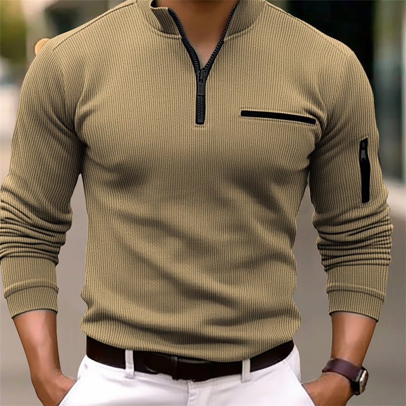 Zip-Neck Textured Knit