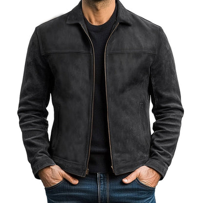 Mens Classic Zipper Leather Jacket