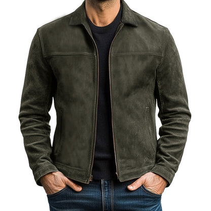 Mens Classic Zipper Leather Jacket