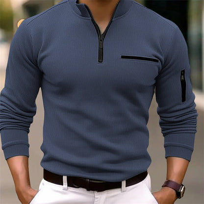Zip-Neck Textured Knit