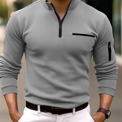 Zip-Neck Textured Knit