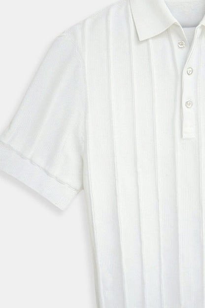 Old Money Vertical Striped Chic Button Up Polo T-Shirt