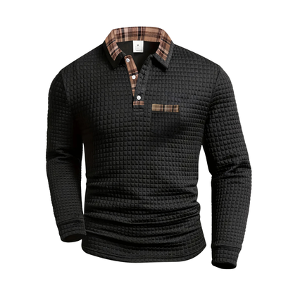 Axel | Textured Long Sleeve Polo