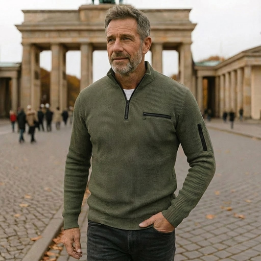 Zip-Neck Textured Knit