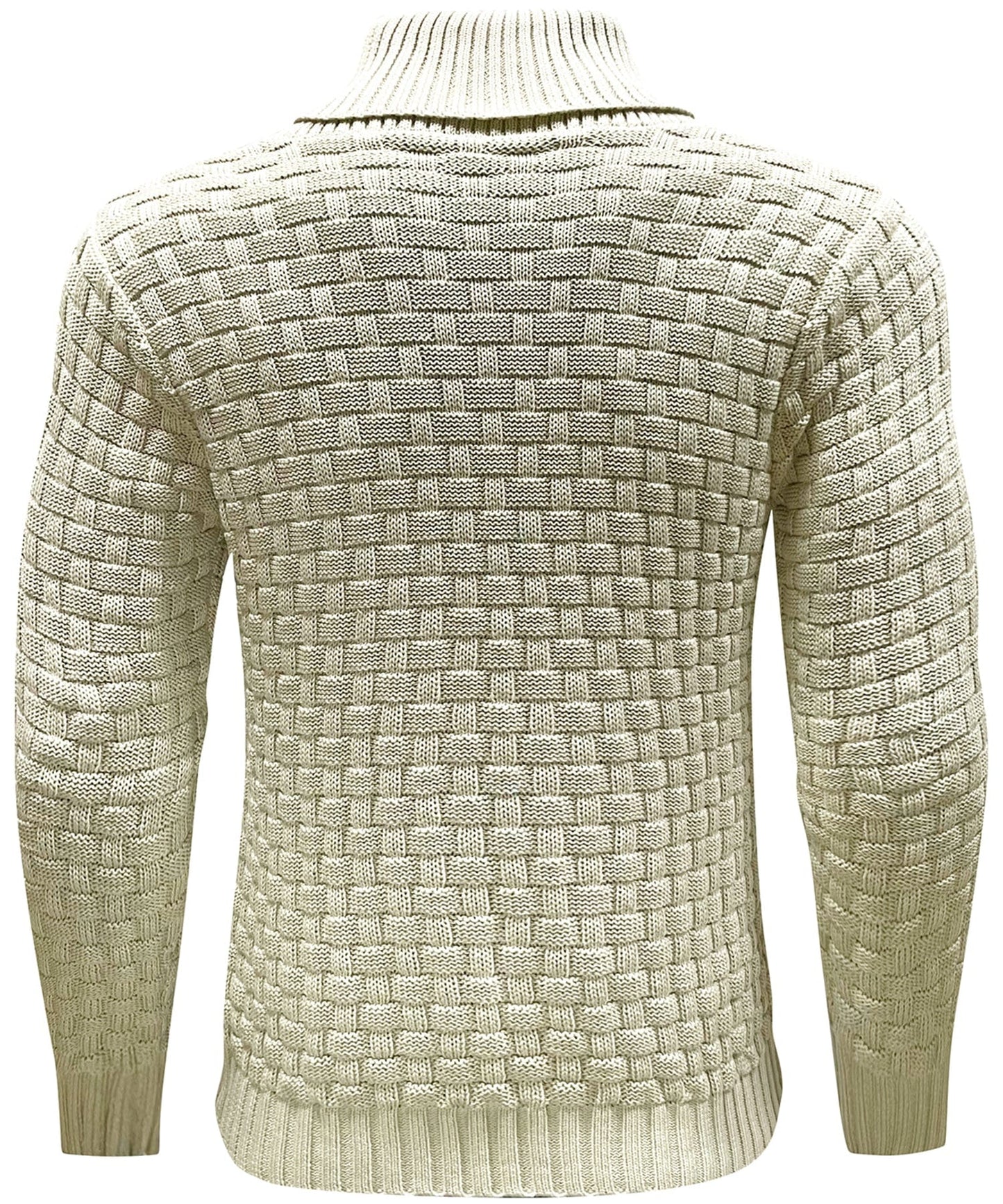 Textured Button-Neck Knit Sweater